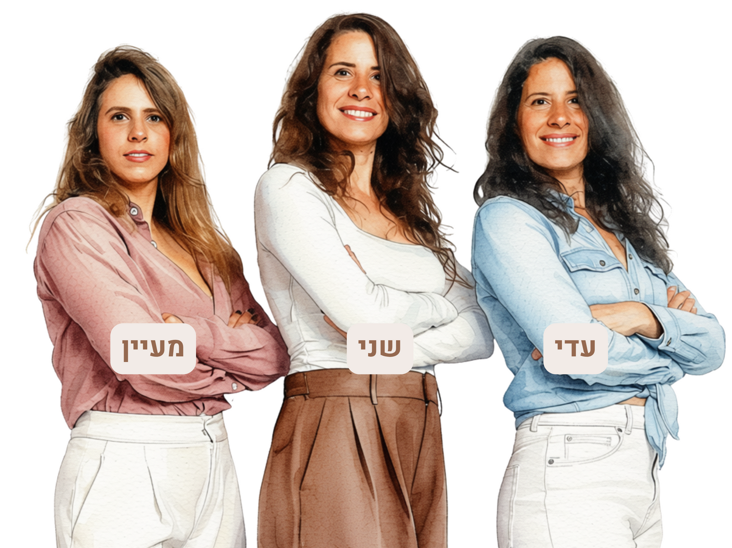 מייסדות המותג לאקשי - מותג ישראלי בבעלות נשית -  מדבקות ג׳ל לציפורניים - עדי, שני ומעיין